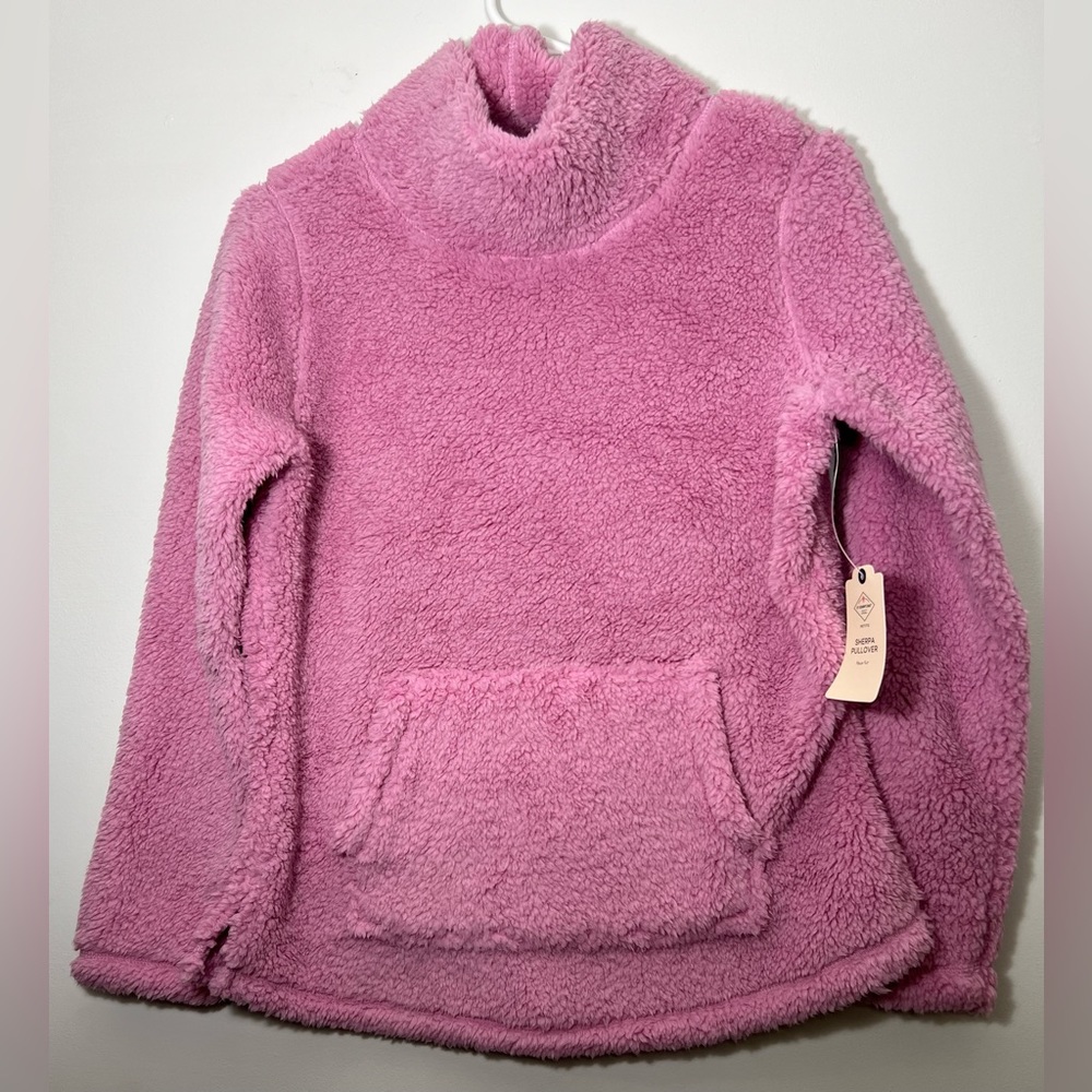 St. John’s Bay Women’s Sherpa pullover,Petite, Pink color Size PS